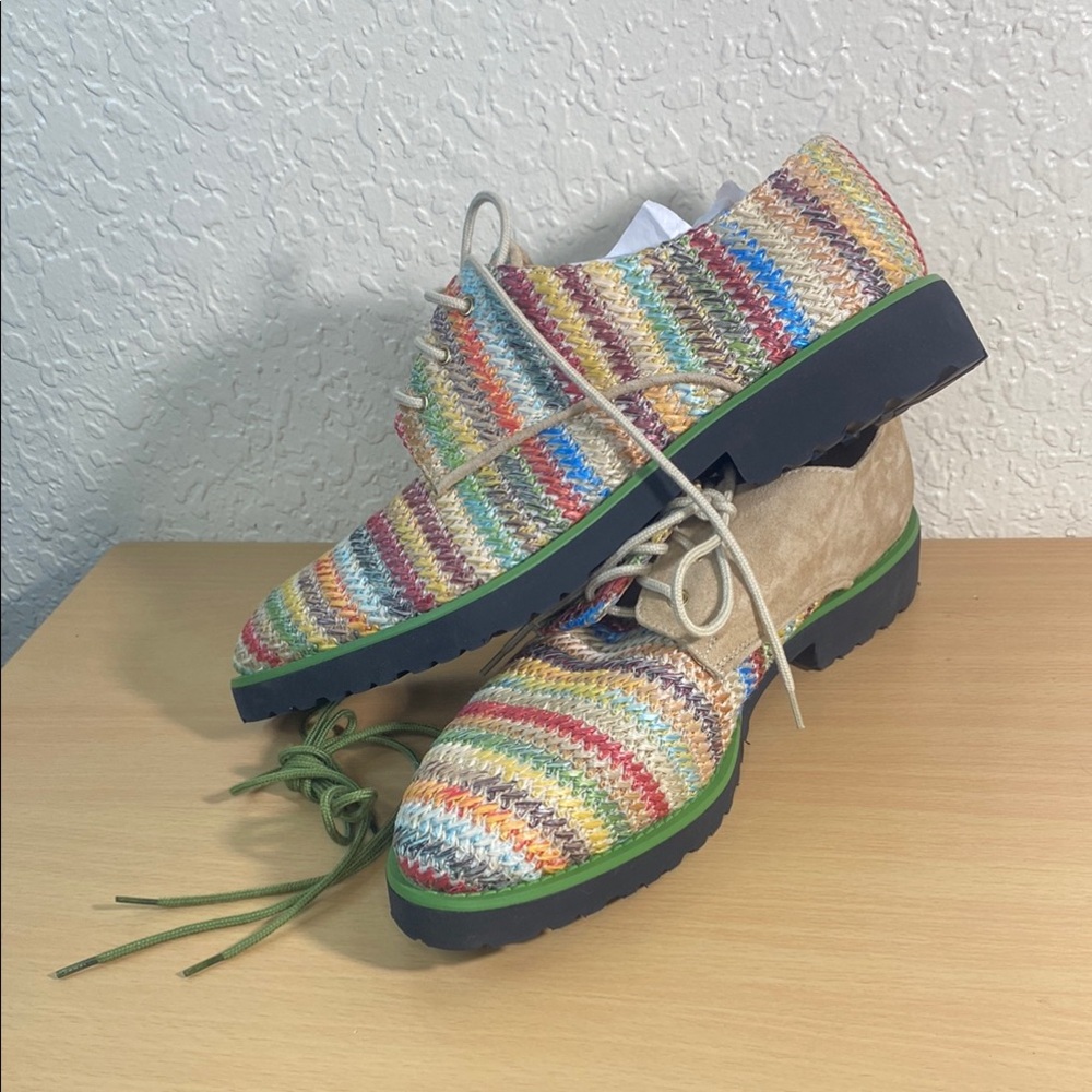 Colorful Striped Lace-Up Shoes